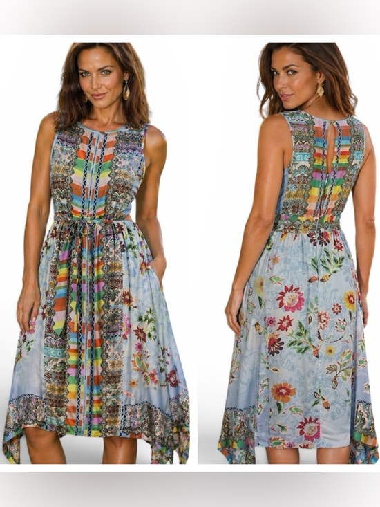 Johnny Was Dresses & Skirts - Johnny Was silk RAINBOW NAIA DRESS NWT